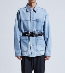 【折扣】韩国设计师品牌小众设计感个性三袋水洗牛仔外套夹克男装