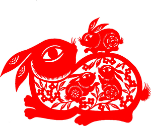 fb33兔子十二生肖动物传统装饰剪纸作品刻纸窗花剪纸成品