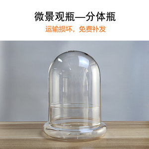 新品苔藓植物瓶微景观高硼硅材料分体式玻璃罩瓶花盆器满19元包邮