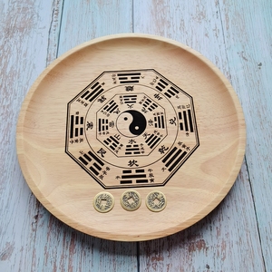 六爻卦盘六十四卦周易阴阳五行八卦乾隆通宝铜钱起卦盘摇卦工具