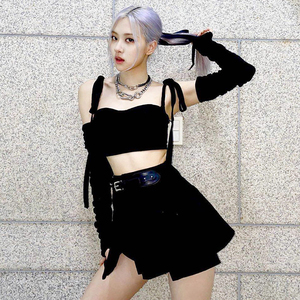 blackpink朴彩英rose同款舞蹈演出服女吊带背心短款上衣露脐夏潮