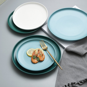 北欧陶瓷西餐盘家用牛排刀叉盘子套装创意网红餐具菜盘圆形早餐盘