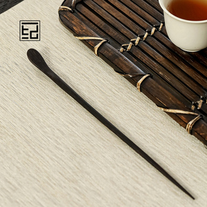 紫光檀木茶拨茶匙茶勺茶扒茶通茶针单个功夫茶道六君子茶具零配件