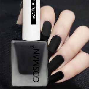 磨砂指甲油磨砂黑哑光雾面免烤快干持久黑色指甲油经典色美甲套装