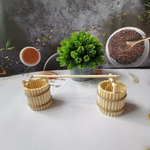 手工农用水桶模型一次性筷子工艺品竹制diy挑水桶成品创意作品