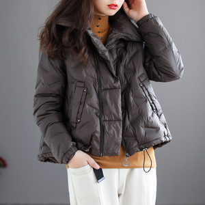 短款羽绒服女花