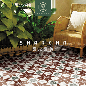 旧港式复古小花砖东南亚设计风格餐厅厨房墙砖水泥砖阳台地砖瓷砖