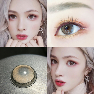 idol蓝色美瞳混血欧美女网红同款泪花棕面纱绿小直径半年抛ym