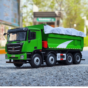 1:24原厂福田欧曼gtl渣土车垃圾车翻斗自卸车合金仿真工程车模型