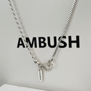 推荐 新款ambush项链s925纯银 拼接锁骨链轻奢小众品牌设计男女款