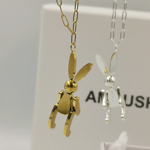 ambush项链纯银肖战款 兔子百搭配毛衣链子嘻哈 潮牌链条女男吊坠