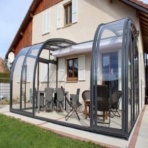 铝合金电动可移动阳光房网红露台伸缩智能折叠电动玻璃阳光房