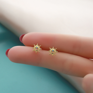 925纯银耳钉女太阳