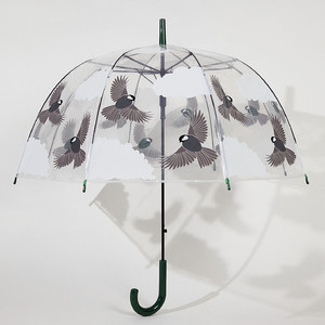 沛欣雨伞女 新款印花泡泡伞拱形伞芭蕉叶豹纹鸟自动长柄伞透明伞