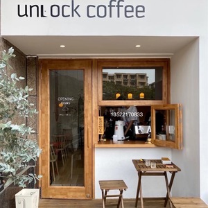 定制樟松木门实木咖啡店门窗组合甜品饮品店铺入户门全玻璃门包邮