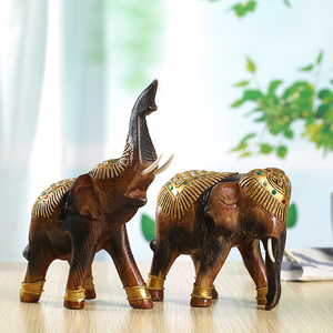 泰国实木雕刻大象客厅装饰摆件创意家居饰品电视柜风水象开业礼品