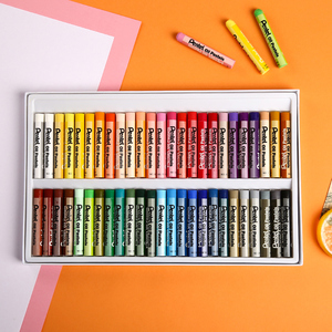 日本pentel派通50色重彩油画棒蜡笔可水洗幼儿园彩绘棒彩色画画笔