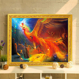 00虹美旗舰店天猫孔雀凤凰5d钻石画满钻玄关竖版砖石秀十字绣2021