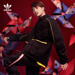 adidas 三叶草 新款男子工装风多口袋休闲运动棉服外套 gp1871