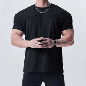 GD东方力量袖口缩短收紧短袖T恤男士半紧身时尚运动休闲健身衣服