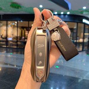 保时捷钥匙套新帕拉梅拉macan911钥匙壳718卡宴钥匙壳高档男女扣