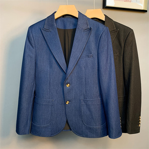 牛仔套装男西装