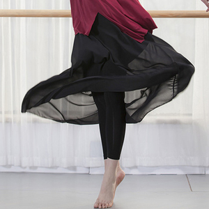 现代舞雪纺裙新款成人女舞蹈服练功裤形体长裤流苏舞裙