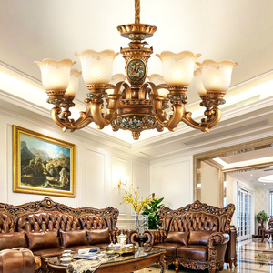 欧式复古吊灯简欧奢华大气餐厅卧室灯具复式楼大厅楼梯古典灯饰新
