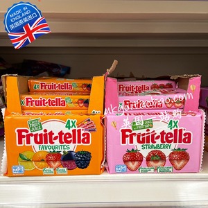 英国fruit tella孚特拉天然果汁水果软糖混合口味41g*4条