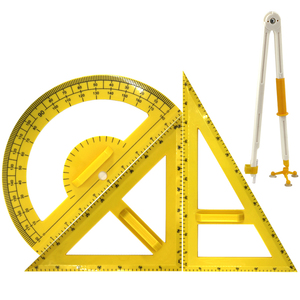 青华大号三角板圆规量角器套装教学教师演示用 教具塑料绘图工具