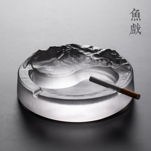 日式水晶玻璃时尚个性烟灰缸酒吧会所创意灰皿客厅家用潮流烟缸
