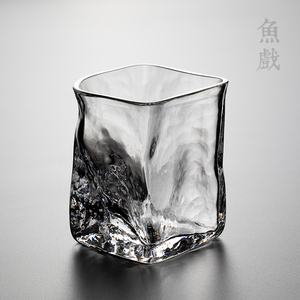 日本设计师荒木樱子日式复古创意锤纹玻璃威士忌酒杯白酒烈酒洋酒