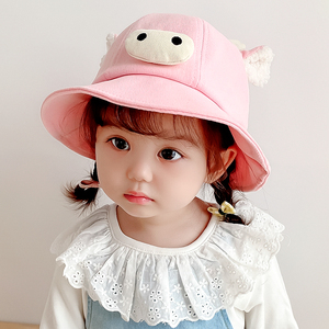 女宝宝帽子春秋款可爱儿童渔夫帽1岁2岁女童婴儿幼儿盆帽小童秋冬
