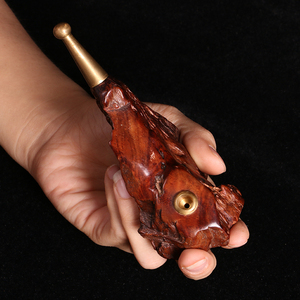 海南黄花梨烟斗红木礼品工艺品海黄木雕孤品随形雕刻烟嘴烟斗