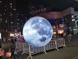 充气月球灯气模人中秋节造月亮月兔灯闭气PVC月球九大行星升空球