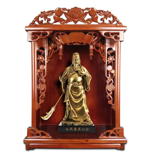 实木神龛供台观音佛龛壁挂佛盒关公神柜财神龛吊柜带拉板家用佛台