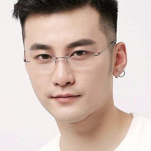 无边框眼镜男商务