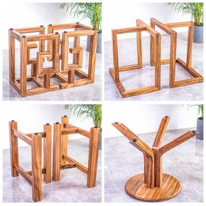 乌金木实木大板支架桌腿桌脚支架脚木质桌子脚架原木茶桌圆桌脚架