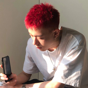 海王红染发剂男士显白正红色打蜡火红色染发膏男生专用潮色自己染