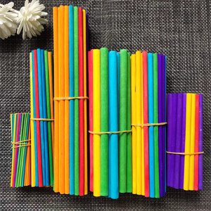 diy手工制作材料 彩色木条 圆木棒 小木棍 幼儿园玩具 数数棒