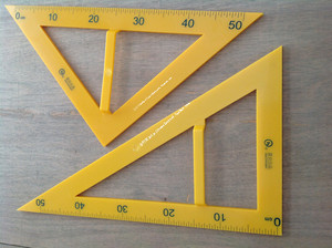 博大塑料大号教学三角板50cm三角尺子等腰直角尺教师课堂演示用