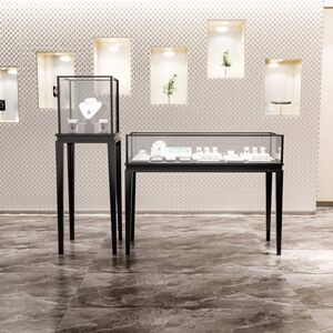 多功能中岛珠宝展示柜台玻璃玉翡翠金银首饰博物馆古玩高端轻奢架