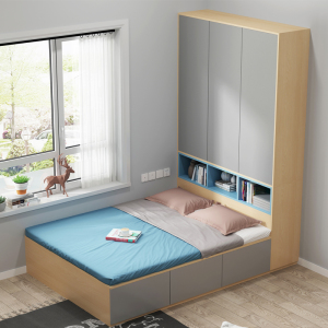 一米二单人床立柜榻榻米床衣柜一体省空间床小户型收纳定制组合床