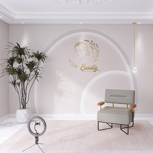 轻奢服装店直播间背景墙纸美容院美甲店女装高级感拍照ins风壁纸