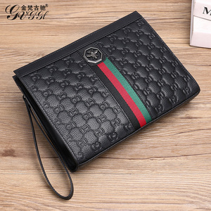 金梵古驰男包手包2020新款真品男式个性真皮手拿包信封包男包包潮