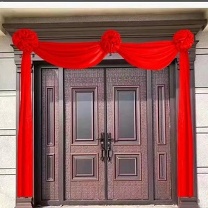 结婚大门挂大红花球婚庆红绣球乔迁新居入伙红绸布开业揭幕大红花