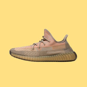 椰子350v2脏橙女天使真爆黄橘色联名侃爷跑步运动鞋yeezy过毒夏男