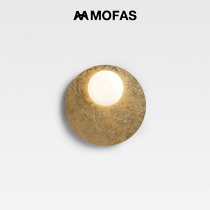 MOFAS北欧创意走廊背景电视墙美式复古卧室床头玄关鸡蛋玻璃壁灯