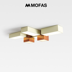 MOFAS全光谱护眼北欧现代客厅极简奶油风卧室创意几何组合吸顶灯