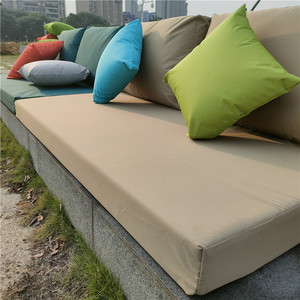 庭院休闲卡座沙发纯色防水防晒坐垫靠枕垫子梳化布套定制速干绵